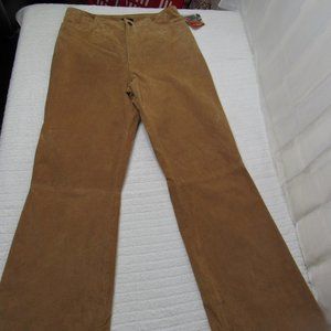 Massimo Carmel Beige Tan Genuine Leather Suede Women 10 Pants Pocket Cottagecore